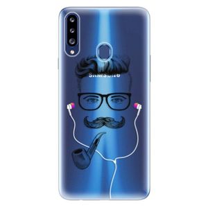 Odolné silikónové puzdro iSaprio - Man With Headphones 01 - Samsung Galaxy A20s vyobraziť