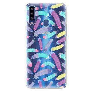 Odolné silikónové puzdro iSaprio - Feather Pattern 01 - Samsung Galaxy A20s vyobraziť