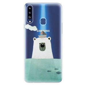 Odolné silikónové puzdro iSaprio - Bear With Boat - Samsung Galaxy A20s vyobraziť