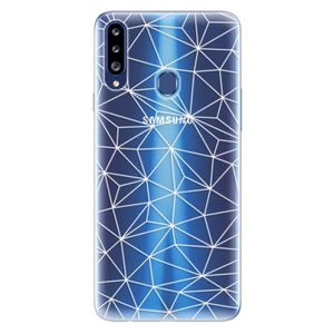 Odolné silikónové puzdro iSaprio - Abstract Triangles 03 - white - Samsung Galaxy A20s vyobraziť