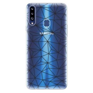 Odolné silikónové puzdro iSaprio - Abstract Triangles 03 - black - Samsung Galaxy A20s vyobraziť