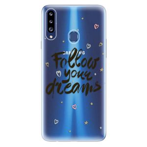 Odolné silikónové puzdro iSaprio - Follow Your Dreams - black - Samsung Galaxy A20s vyobraziť
