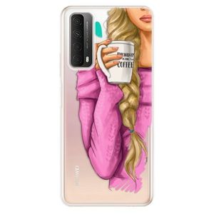 Odolné silikónové puzdro iSaprio - My Coffe and Blond Girl - Huawei P Smart 2021 vyobraziť