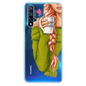 Odolné silikónové puzdro iSaprio - My Coffe and Redhead Girl - Huawei Nova 5T vyobraziť
