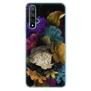 Odolné silikónové puzdro iSaprio - Dark Flowers - Huawei Nova 5T vyobraziť