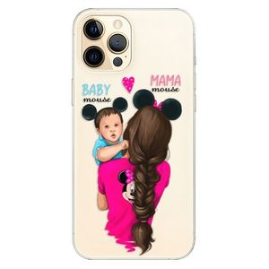 Odolné silikónové puzdro iSaprio - Mama Mouse Brunette and Boy - iPhone 12 vyobraziť