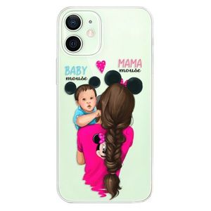 Odolné silikónové puzdro iSaprio - Mama Mouse Brunette and Boy - iPhone 12 vyobraziť