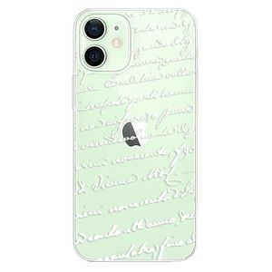 Odolné silikónové puzdro iSaprio - Handwriting 01 - white - iPhone 12 vyobraziť