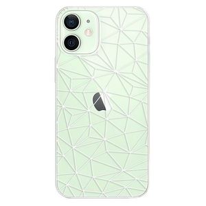 Odolné silikónové puzdro iSaprio - Abstract Triangles 03 - white - iPhone 12 vyobraziť