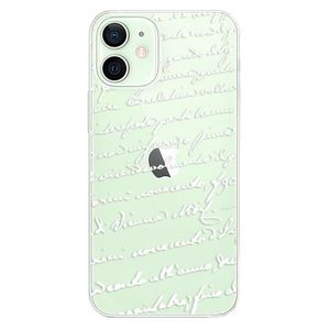 Odolné silikónové puzdro iSaprio - Handwriting 01 - white - iPhone 12 mini vyobraziť