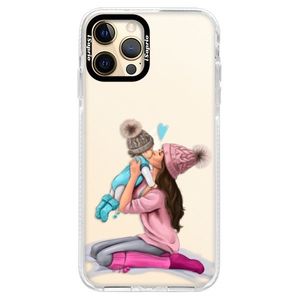 Silikónové puzdro Bumper iSaprio - Kissing Mom - Brunette and Boy - iPhone 12 Pro Max vyobraziť