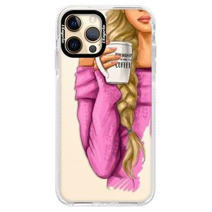 Silikónové puzdro Bumper iSaprio - My Coffe and Blond Girl - iPhone 12 Pro Max vyobraziť