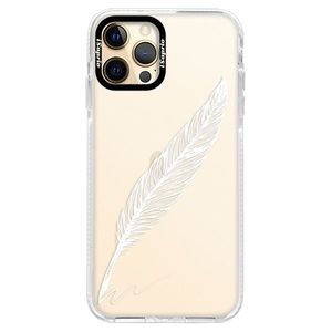 Silikónové puzdro Bumper iSaprio - Writing By Feather - white - iPhone 12 Pro Max vyobraziť