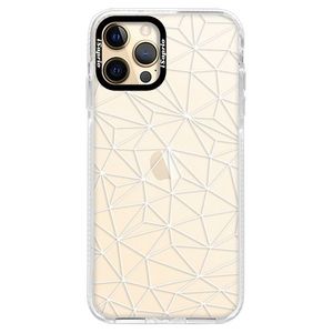 Silikónové puzdro Bumper iSaprio - Abstract Triangles 03 - white - iPhone 12 Pro Max vyobraziť