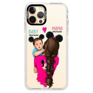 Silikónové puzdro Bumper iSaprio - Mama Mouse Brunette and Boy - iPhone 12 Pro vyobraziť