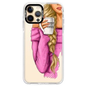 Silikónové puzdro Bumper iSaprio - My Coffe and Blond Girl - iPhone 12 Pro vyobraziť
