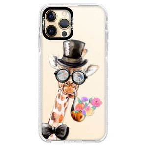 Silikónové puzdro Bumper iSaprio - Sir Giraffe - iPhone 12 Pro vyobraziť
