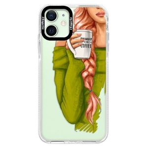 Silikónové puzdro Bumper iSaprio - My Coffe and Redhead Girl - iPhone 12 vyobraziť