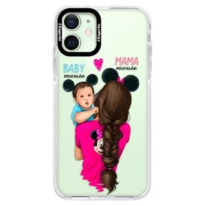 Silikónové puzdro Bumper iSaprio - Mama Mouse Brunette and Boy - iPhone 12 vyobraziť