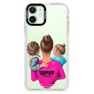 Silikónové puzdro Bumper iSaprio - Super Mama - Boy and Girl - iPhone 12 vyobraziť
