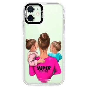 Silikónové puzdro Bumper iSaprio - Super Mama - Two Girls - iPhone 12 vyobraziť