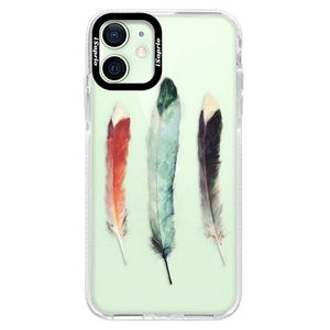 Silikónové puzdro Bumper iSaprio - Three Feathers - iPhone 12 vyobraziť