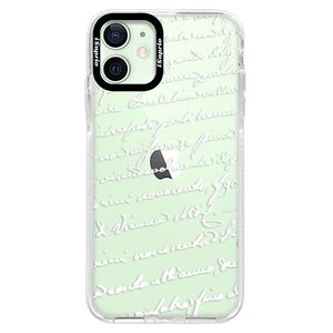 Silikónové puzdro Bumper iSaprio - Handwriting 01 - white - iPhone 12 vyobraziť