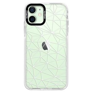 Silikónové puzdro Bumper iSaprio - Abstract Triangles 03 - white - iPhone 12 vyobraziť