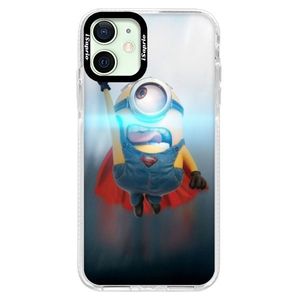 Silikónové puzdro Bumper iSaprio - Mimons Superman 02 - iPhone 12 vyobraziť