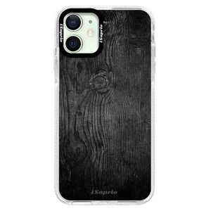 Silikónové puzdro Bumper iSaprio - Black Wood 13 - iPhone 12 vyobraziť