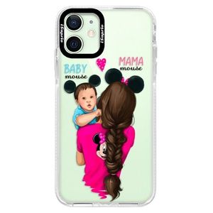 Silikónové puzdro Bumper iSaprio - Mama Mouse Brunette and Boy - iPhone 12 mini vyobraziť