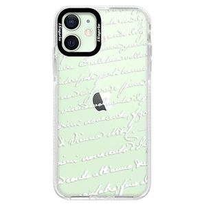 Silikónové puzdro Bumper iSaprio - Handwriting 01 - white - iPhone 12 mini vyobraziť