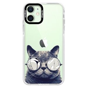 Silikónové puzdro Bumper iSaprio - Crazy Cat 01 - iPhone 12 mini vyobraziť