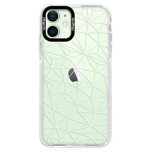 Silikónové puzdro Bumper iSaprio - Abstract Triangles 03 - white - iPhone 12 mini vyobraziť