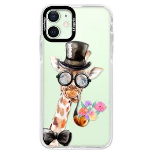 Silikónové puzdro Bumper iSaprio - Sir Giraffe - iPhone 12 mini vyobraziť