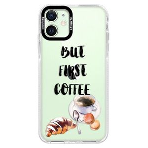 Silikónové puzdro Bumper iSaprio - First Coffee - iPhone 12 mini vyobraziť
