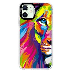 Silikónové puzdro Bumper iSaprio - Rainbow Lion - iPhone 12 mini vyobraziť