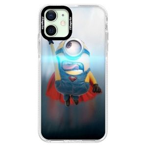 Silikónové puzdro Bumper iSaprio - Mimons Superman 02 - iPhone 12 mini vyobraziť