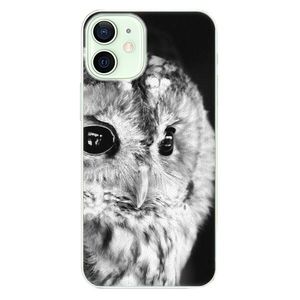Plastové puzdro iSaprio - BW Owl - iPhone 12 mini vyobraziť