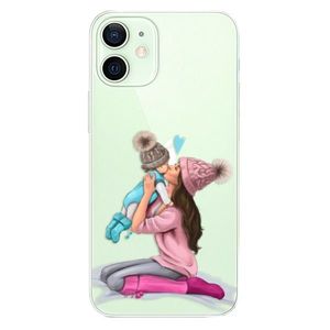Plastové puzdro iSaprio - Kissing Mom - Brunette and Boy - iPhone 12 mini vyobraziť