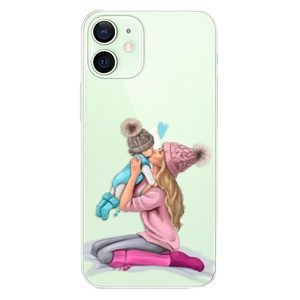 Plastové puzdro iSaprio - Kissing Mom - Blond and Boy - iPhone 12 mini vyobraziť