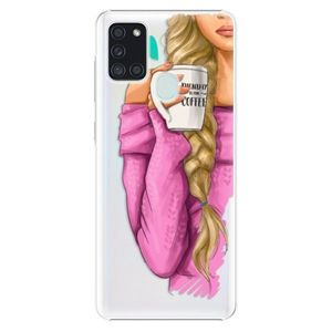 Plastové puzdro iSaprio - My Coffe and Blond Girl - Samsung Galaxy A21s vyobraziť