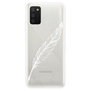 Odolné silikónové puzdro iSaprio - Writing By Feather - white - Samsung Galaxy A02s vyobraziť