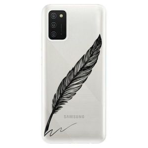 Odolné silikónové puzdro iSaprio - Writing By Feather - black - Samsung Galaxy A02s vyobraziť