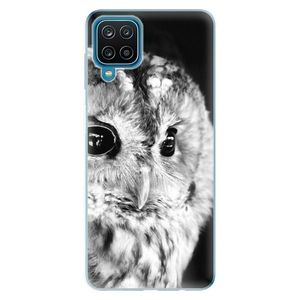 Odolné silikónové puzdro iSaprio - BW Owl - Samsung Galaxy A12 vyobraziť