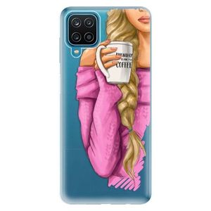 Odolné silikónové puzdro iSaprio - My Coffe and Blond Girl - Samsung Galaxy A12 vyobraziť