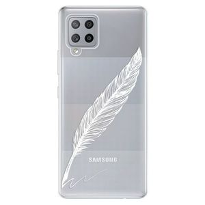 Odolné silikónové puzdro iSaprio - Writing By Feather - white - Samsung Galaxy A42 vyobraziť