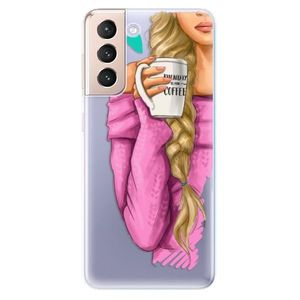 Odolné silikónové puzdro iSaprio - My Coffe and Blond Girl - Samsung Galaxy S21 vyobraziť