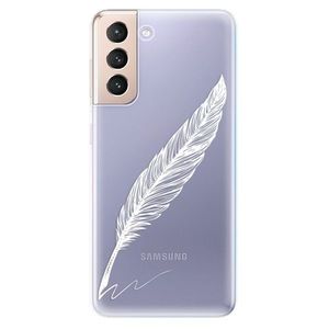 Odolné silikónové puzdro iSaprio - Writing By Feather - white - Samsung Galaxy S21 vyobraziť
