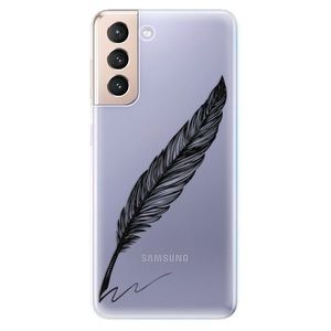 Odolné silikónové puzdro iSaprio - Writing By Feather - black - Samsung Galaxy S21 vyobraziť